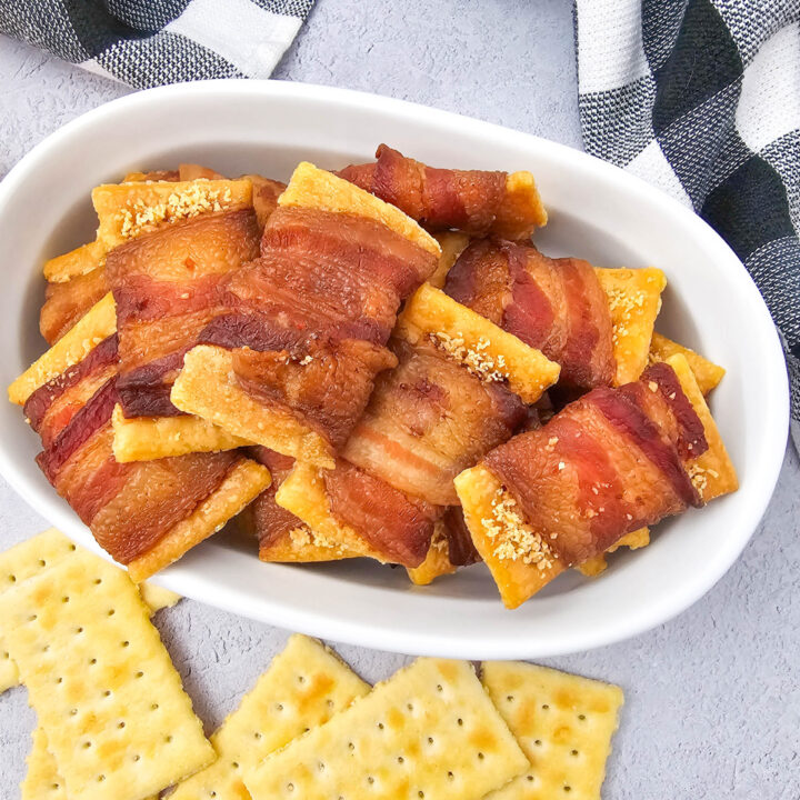 Bacon wrapped crackers