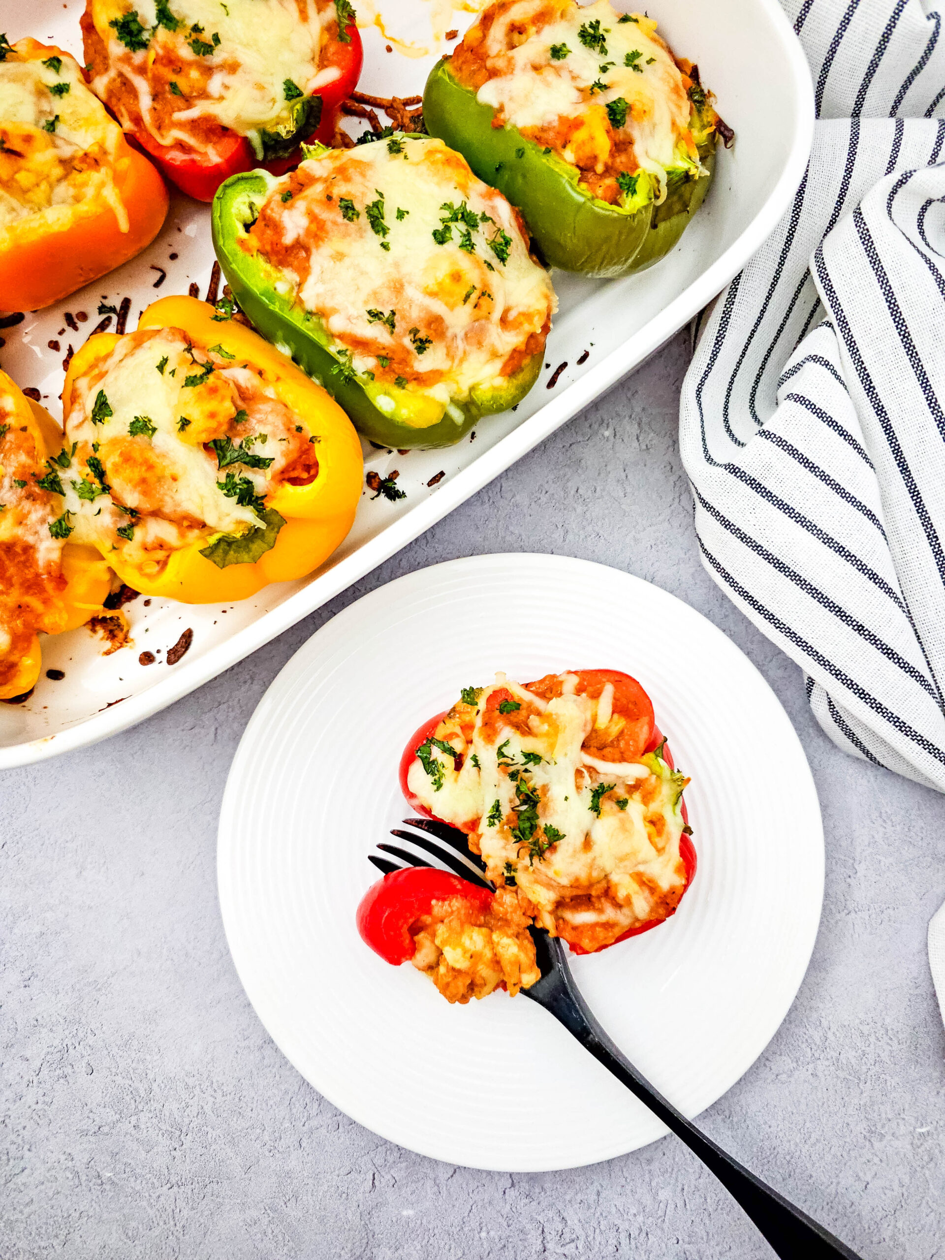Chicken Parmesan Stuffed Peppers