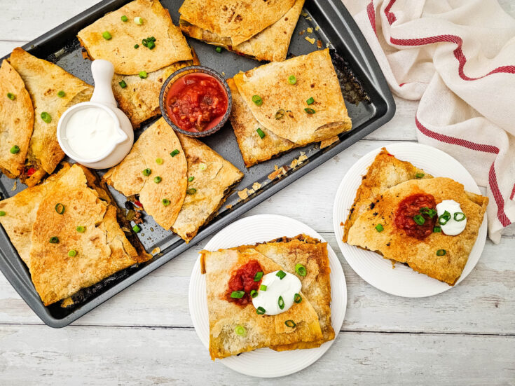 Sheet Pan Tex Mex Quesadillas