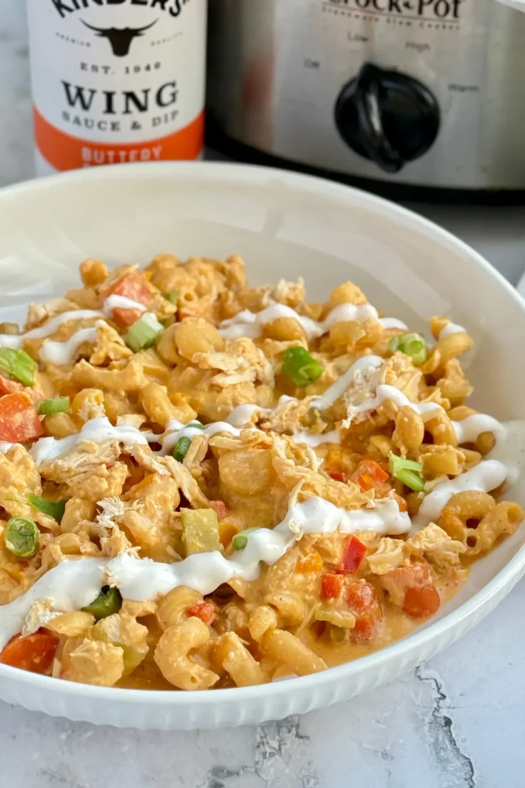 Image for Buffalo Chicken Crockpot Pasta {with Cottage Cheese}
