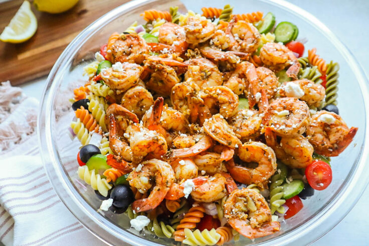 Image for Healthy Shrimp Pesto Pasta Salad