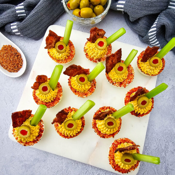 Bloody Mary Deviled Eggs
