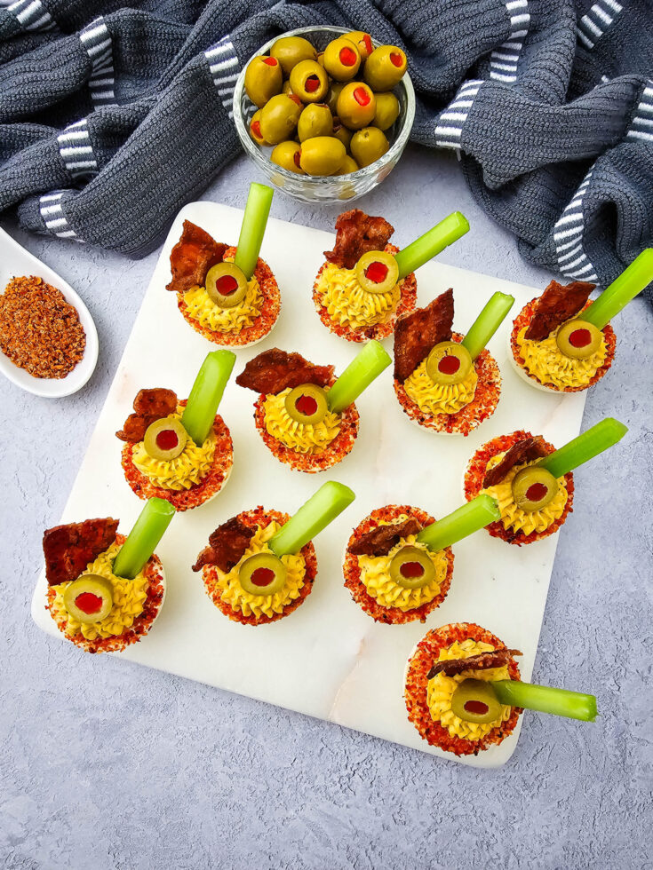 Bloody Mary Deviled Eggs
