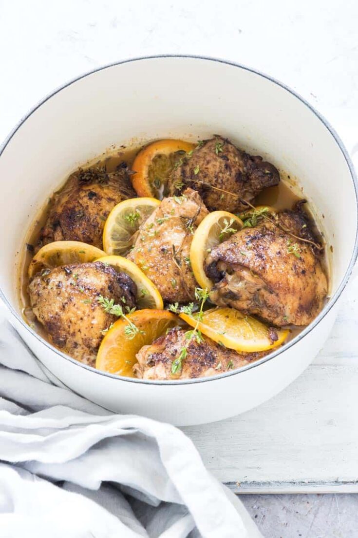 Image for Allspice, Orange and Lemon Crockpot Chicken Thighs (Low Carb, Gluten Free)